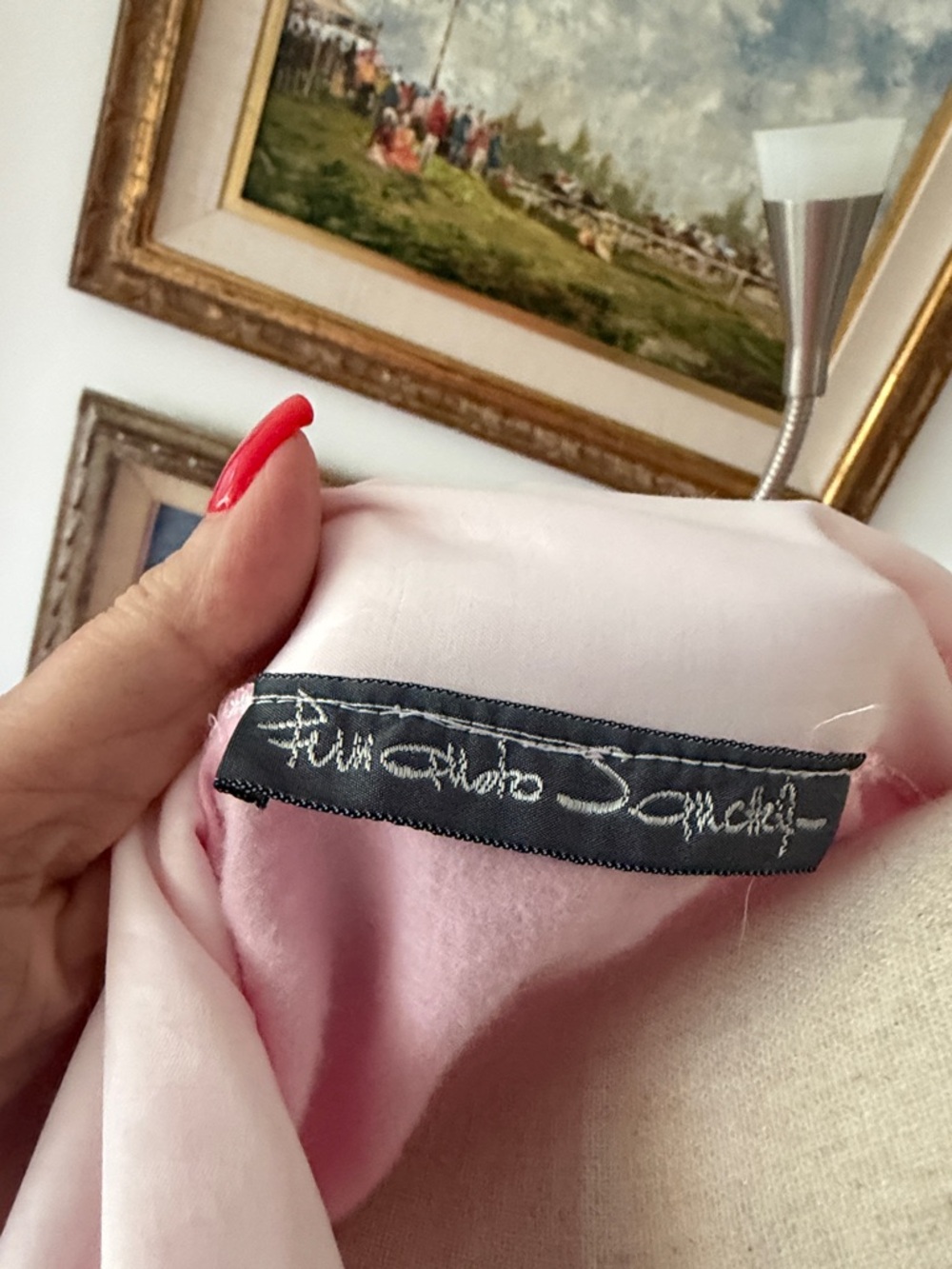 VINTAGE  Fernando Sanchez Pink Maxi Bath ROBE - Picture 4 of 6